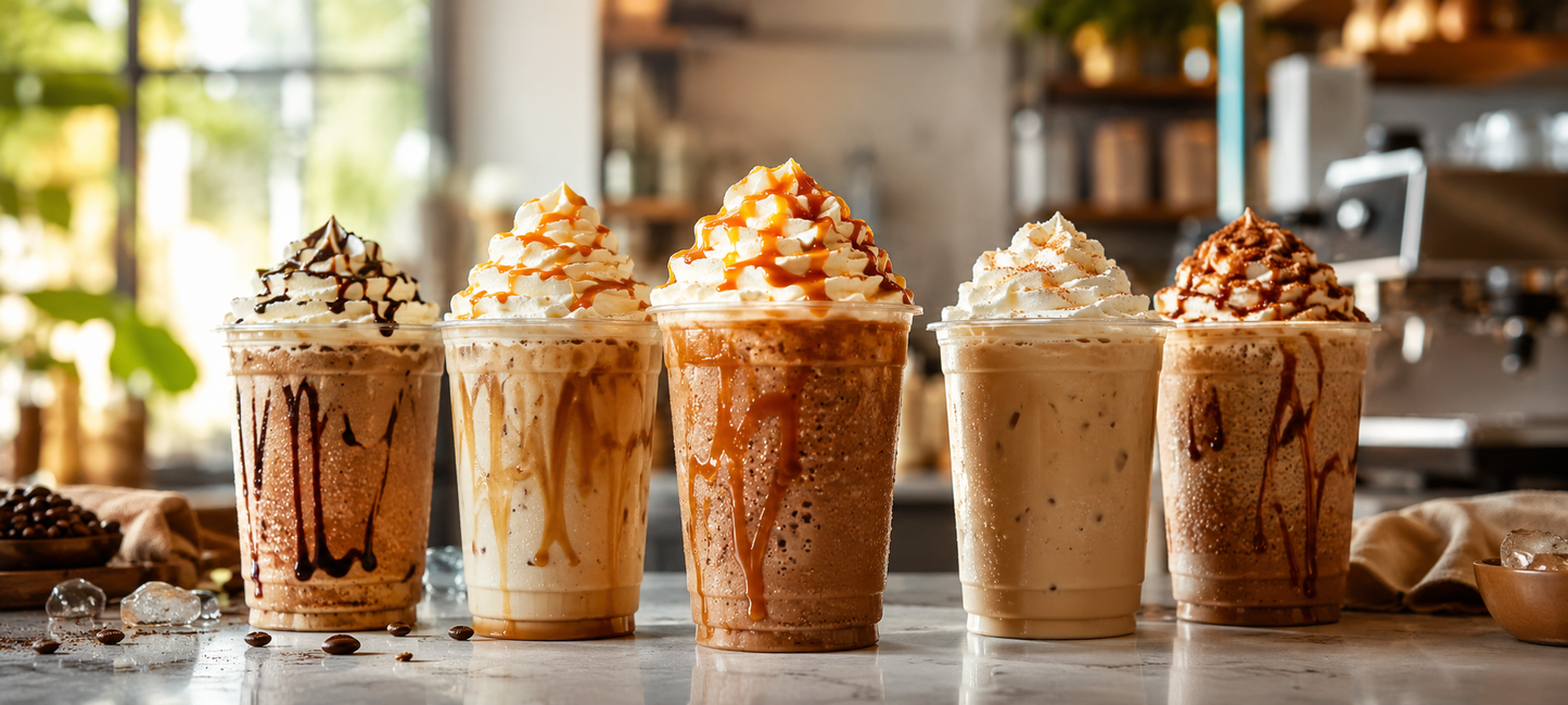 Fonte iced coffee syrups for iced lattes and cold drinks — vanilla, caramel and coconut