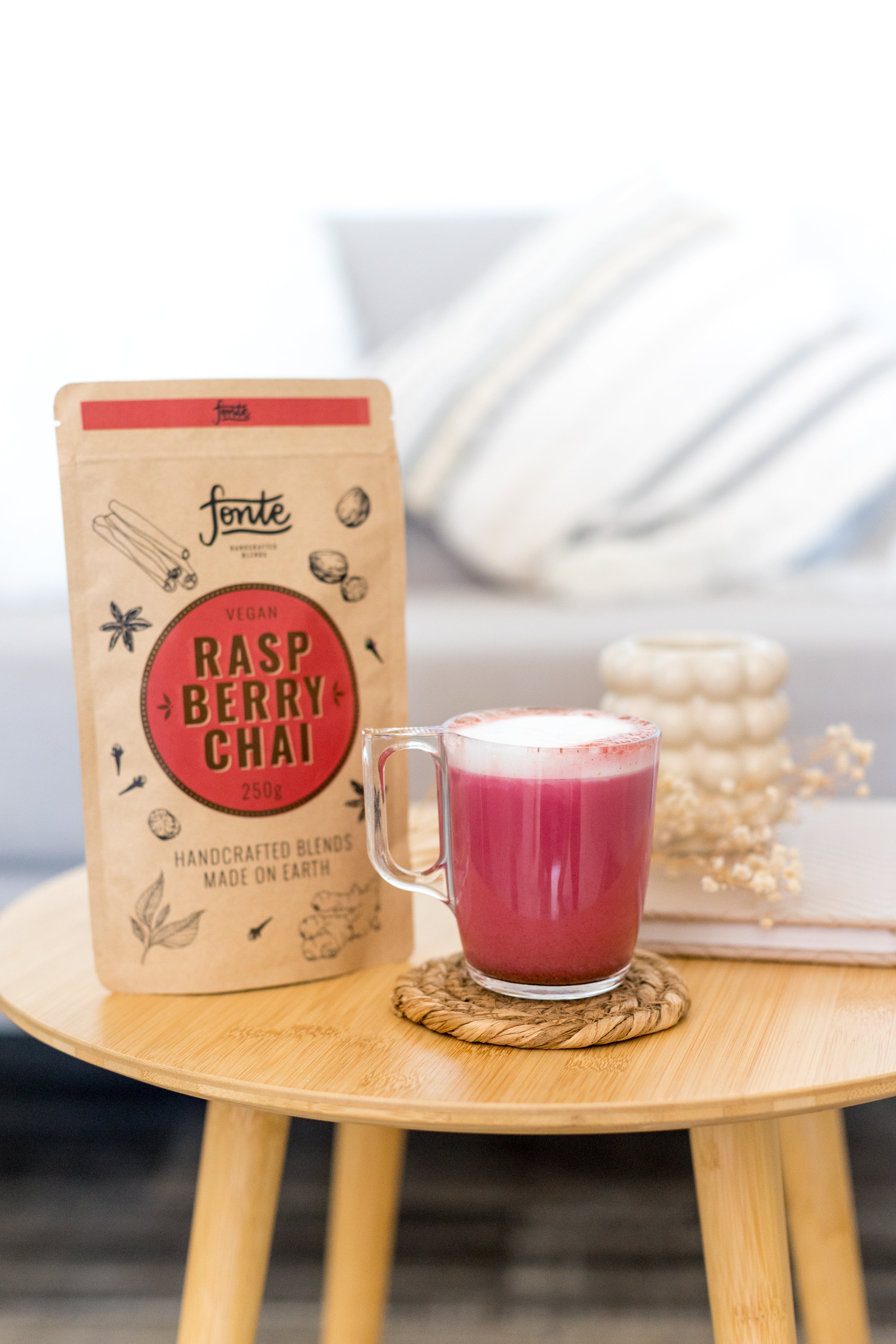 Fonte Raspberry Chai Latte Powder 250g | Rapid Sips – rapidsips