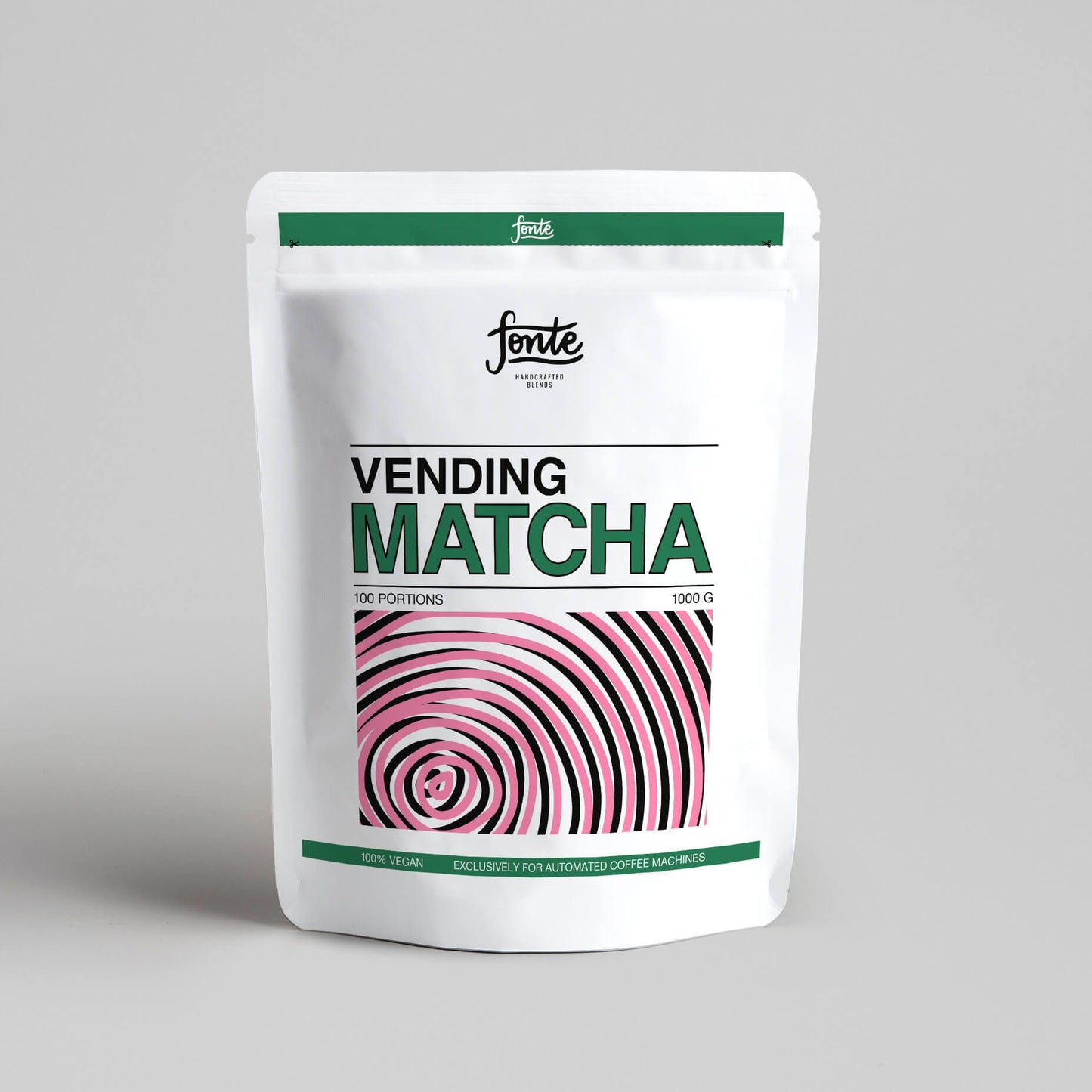 Fonte Vending Matcha powder 1kg pouch, front of pack